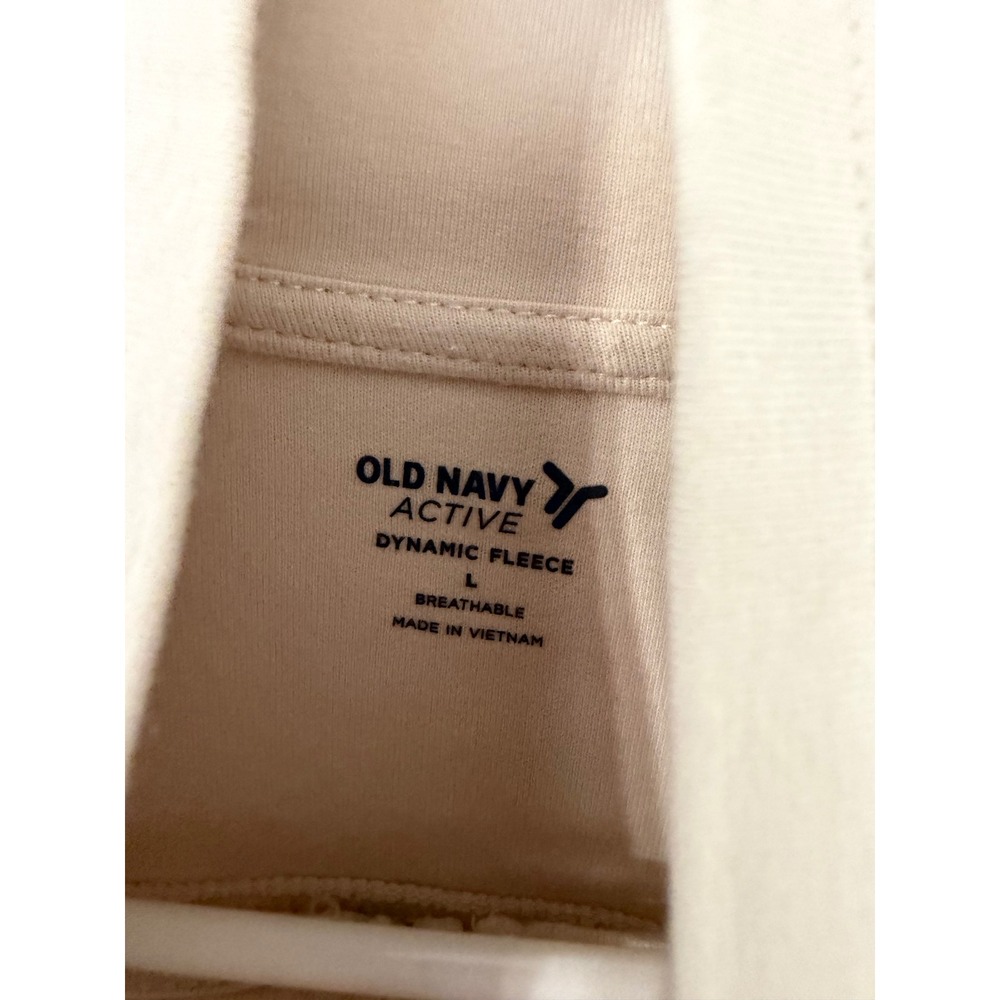 Old Navy Active Dynamic Fleece Cropped Large Tan Quarter Zip Pullover Sweatshirt - Picture 4 of 4